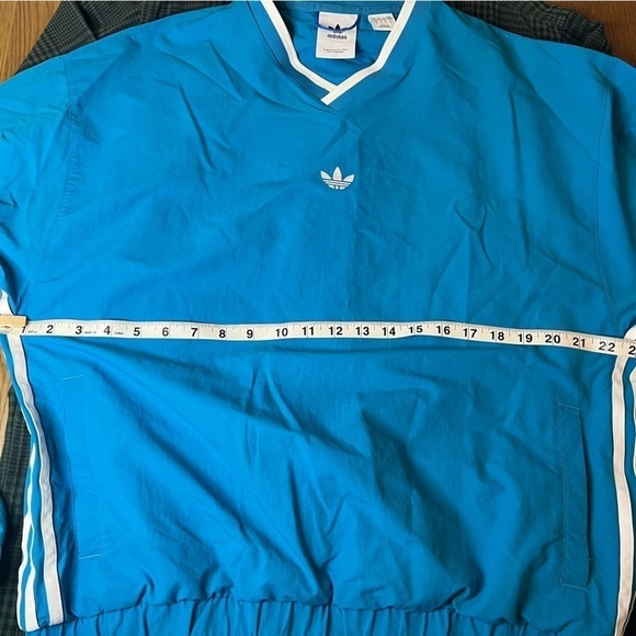 Adidas Wind Pullover Jacket Gender Neutral Teal Blue V Neck EUC - Picture 14 of 14